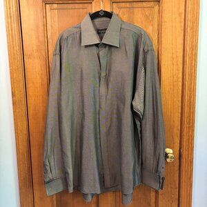 Canali Men's Gray 100% Cotton Dress Shirt